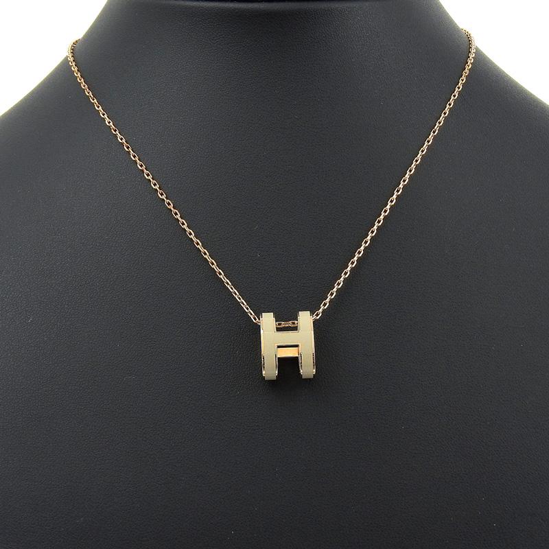 HERMES（エルメス） ポップアッシュ ネックレス GP ベージュ/ピンク