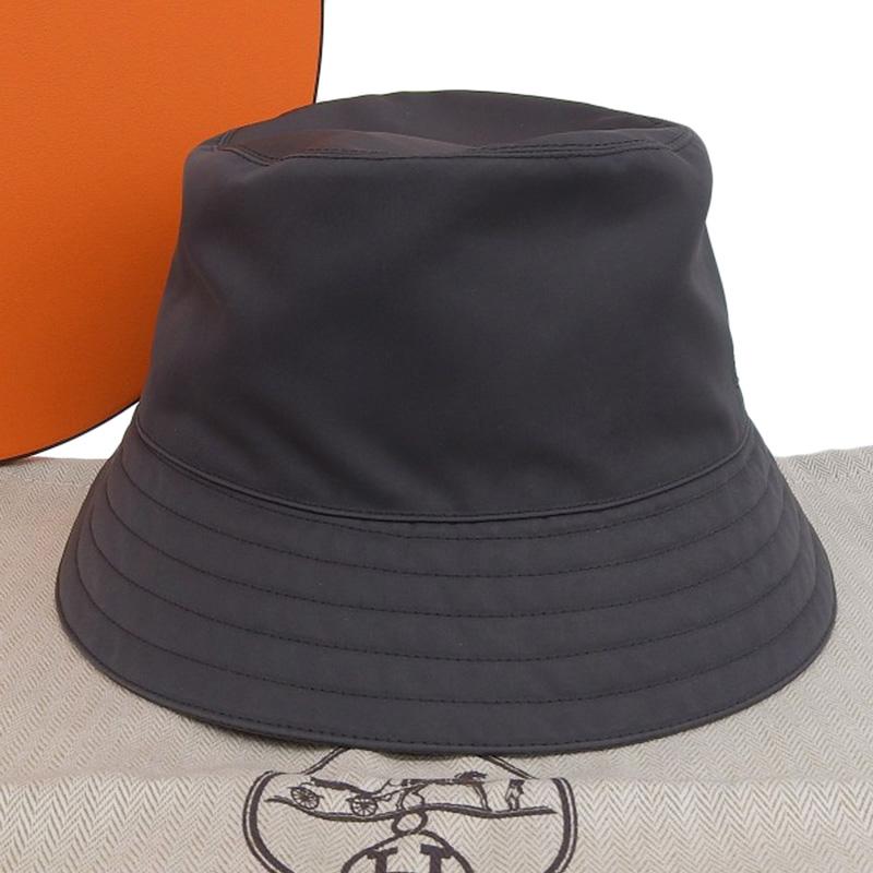 HERMES（エルメス） バケットハット 帽子 ナイロン グレー #58 中古 新