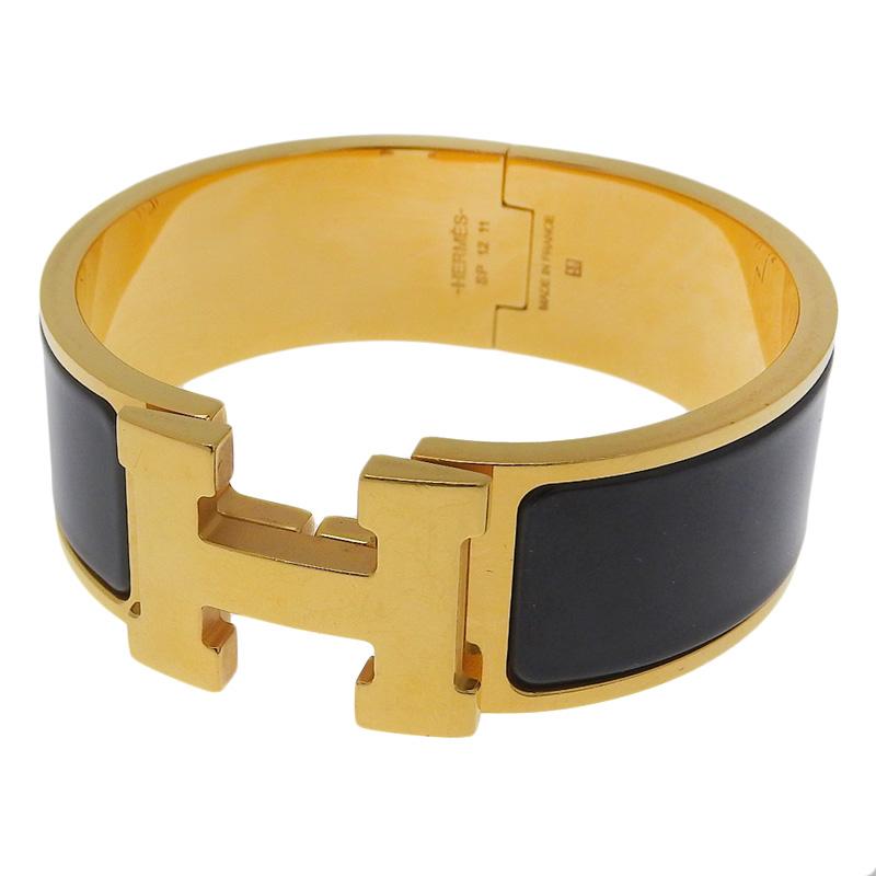 HERMES  エルメス H ロゴ バングル GP クリッククラックGM HERMES エルメス クリッククラックGM バングル GP ブラック