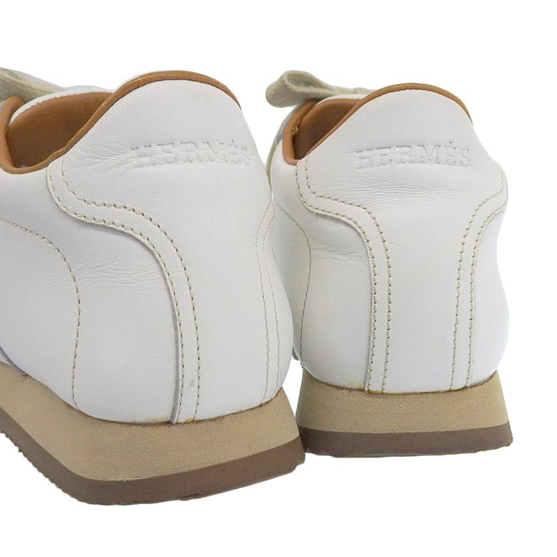 HERMES（エルメス） HERMES Hスニーカー 靴 レザー ホワイト #36 約