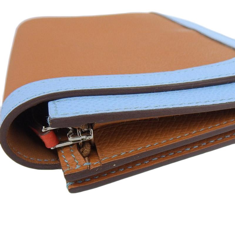エルメス HERMES カマイユロング 長財布 エプソン ブラウン/ブルー D刻印 2019年 美品 新入荷 HE1055 HERMES（エルメス） カマイユロング 長財布 エプソン ブラウン/ブルー