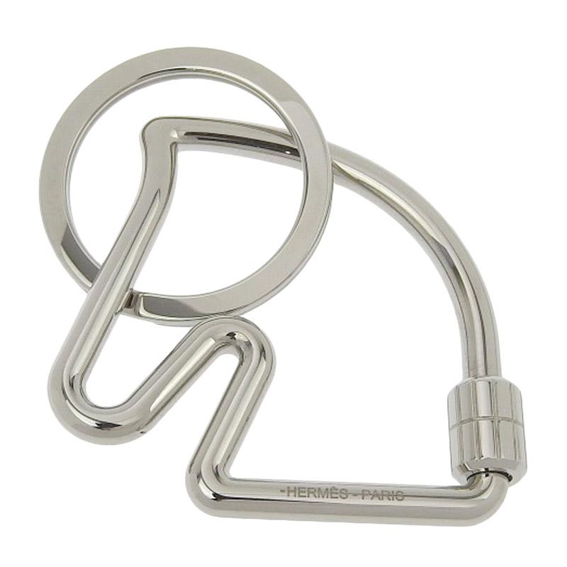 HERMES（エルメス） シュバル キーリング メタル シルバー色 美品 新