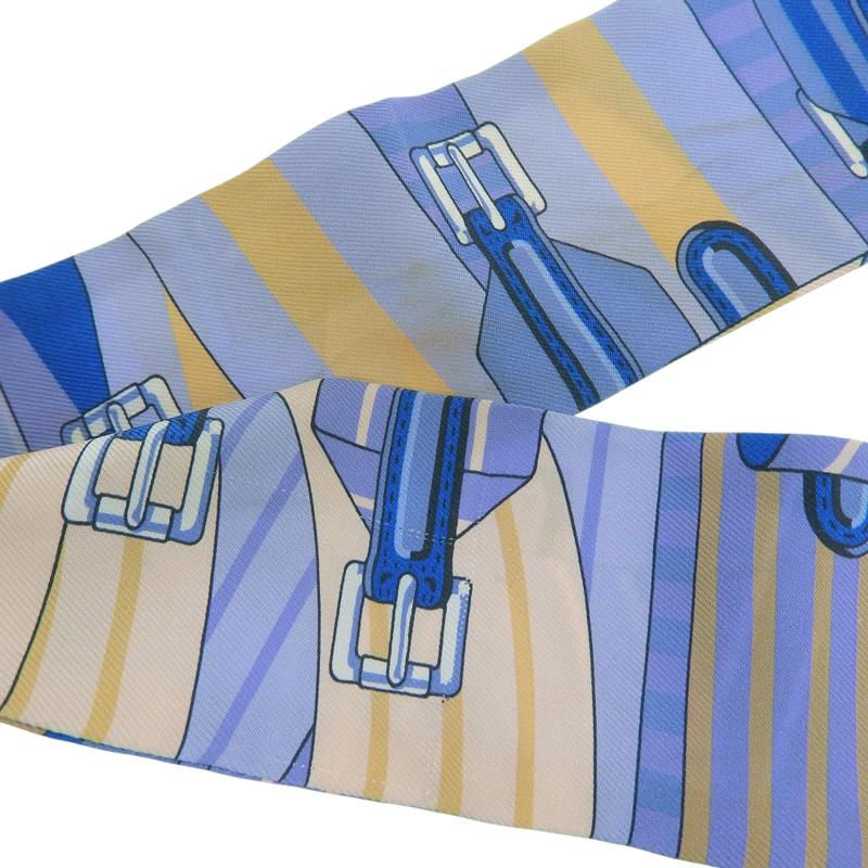 Twilly d'Hermes エルメス HERMES ツイリー スカーフ シルク ブルー系
