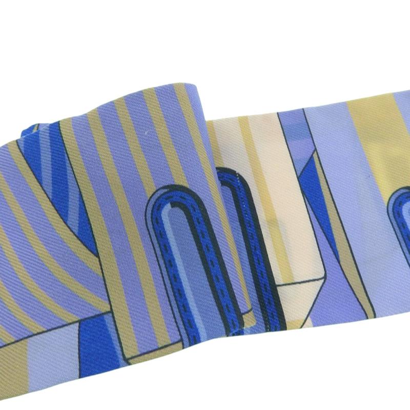 Twilly d'Hermes エルメス HERMES ツイリー スカーフ シルク ブルー系