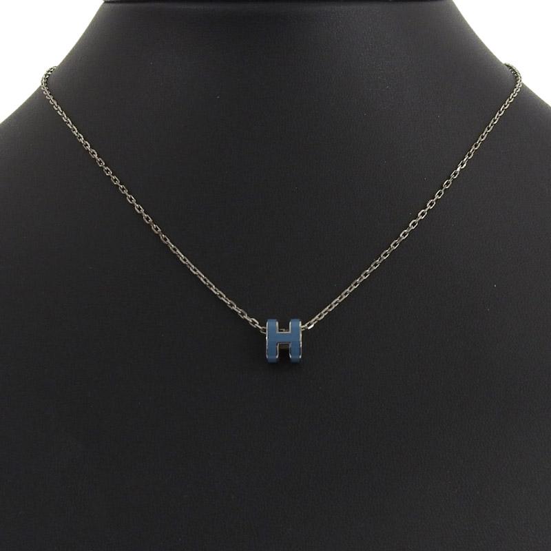 HERMES（エルメス） ミニポップアッシュ ネックレス ブルー/シルバー色