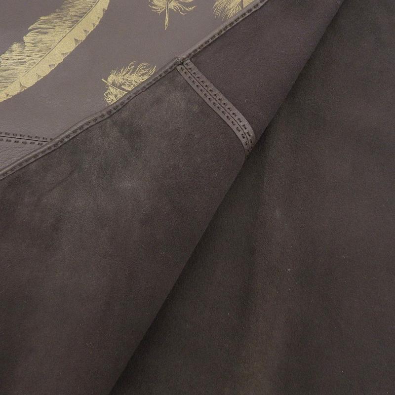 HERMES（エルメス） トライアングル フリンジ ショール レザー