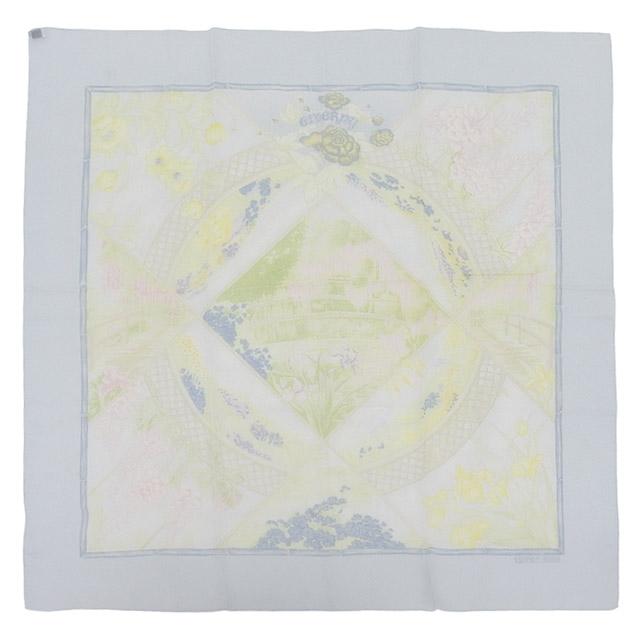 HERMES エルメス　シフォン　カレ90 HERMES（エルメス） カレ90 シフォン スカーフ シルク ライトブルー