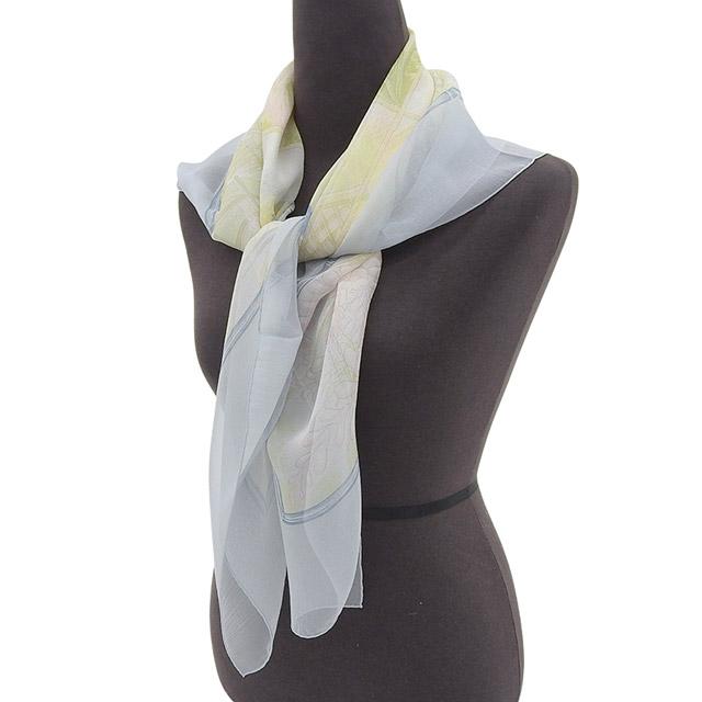 HERMES（エルメス） カレ90 シフォン スカーフ シルク ライトブルー