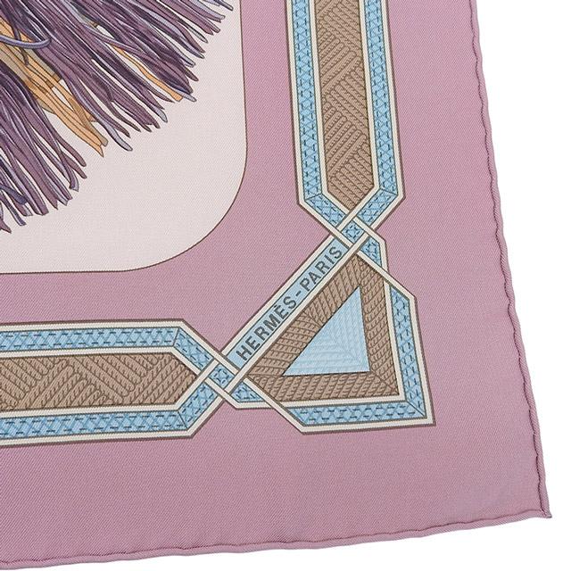 HERMES（エルメス） カレ90 「砂漠の革飾り」 スカーフ シルク ピンク