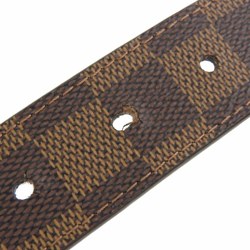 【極美品】ルイヴィトン ダミエ サンチュールエベヌ ベルト 茶 95/38 箱付 極美品】ルイヴィトン ダミエ サンチュールエベヌ ベルト 茶 95