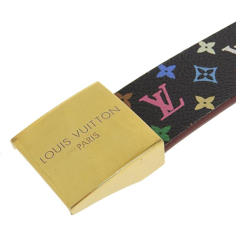 ルイヴィトン サンチュール キャレ ベルト ノワール M9271Y マルチカラー LOUIS VUITTON 【中古】LOUIS ベルト サンチュール キャレ