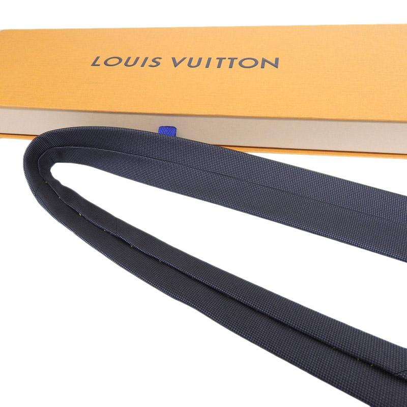 ルイヴィトン ネクタイ シルク ブルーグレー 美品  LV1188 LOUIS VUITTON（ルイ・ヴィトン） ネクタイ シルク ブルーグレー 美品