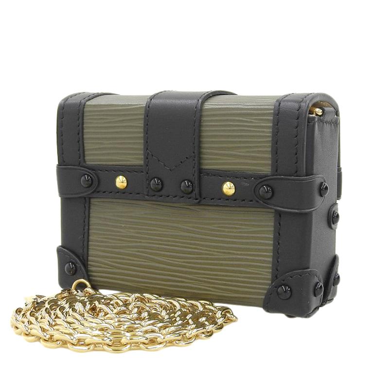 ルイヴィトン LOUIS VUITTON エピ ポルトフォイユトランクミニ ショルダーバッグ チェーンショルダー カーキ ブラック 美品 新入荷 LV1600 LOUIS VUITTON（ルイ・ヴィトン） エピ ポルトフォイユトランクミニ