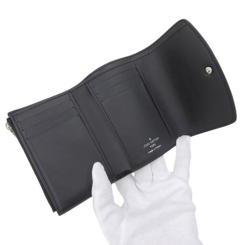 ルイヴィトン LOUIS VUITTON ポルトフォイユ・ヴィクトリーヌ マヒナ 三つ折り財布 コンパクト財布 ノワール M82679 中古 新入荷 LV1636 ポルトフォイユ・ヴィクトリーヌ ルイヴィトン LOUIS VUITTON マヒナ