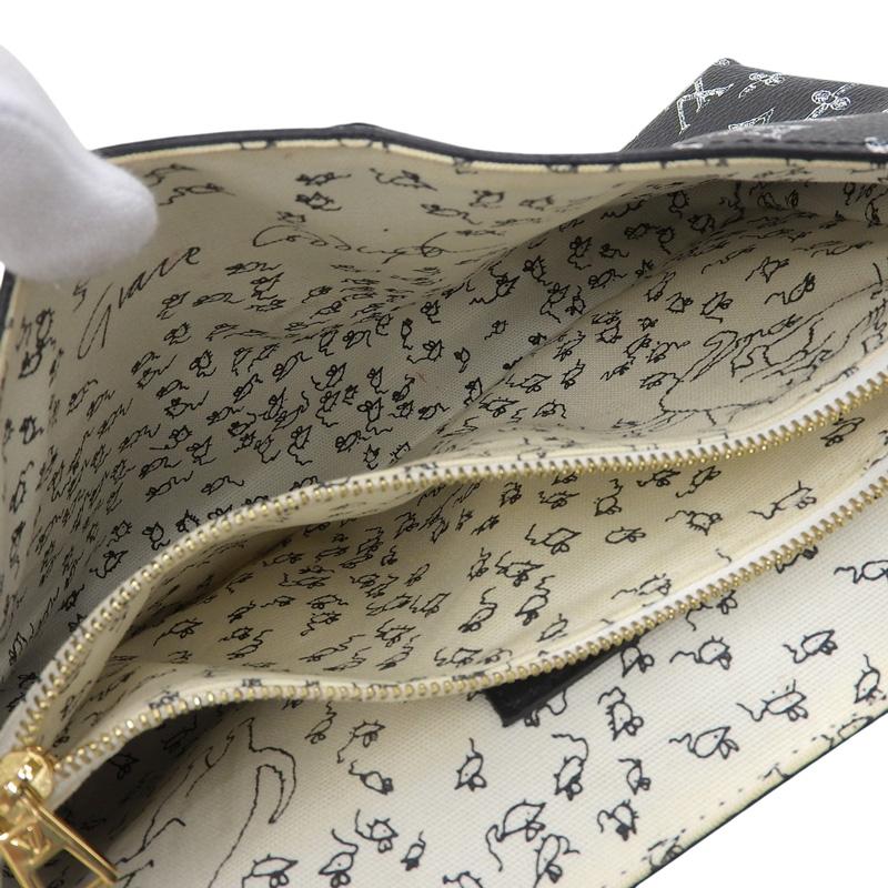 ルイヴィトン LOUIS VUITTON キャットグラム キャット ポシェット エピ レザー ブラック ホワイト オレンジ M52935 中古 新入荷 LV1744