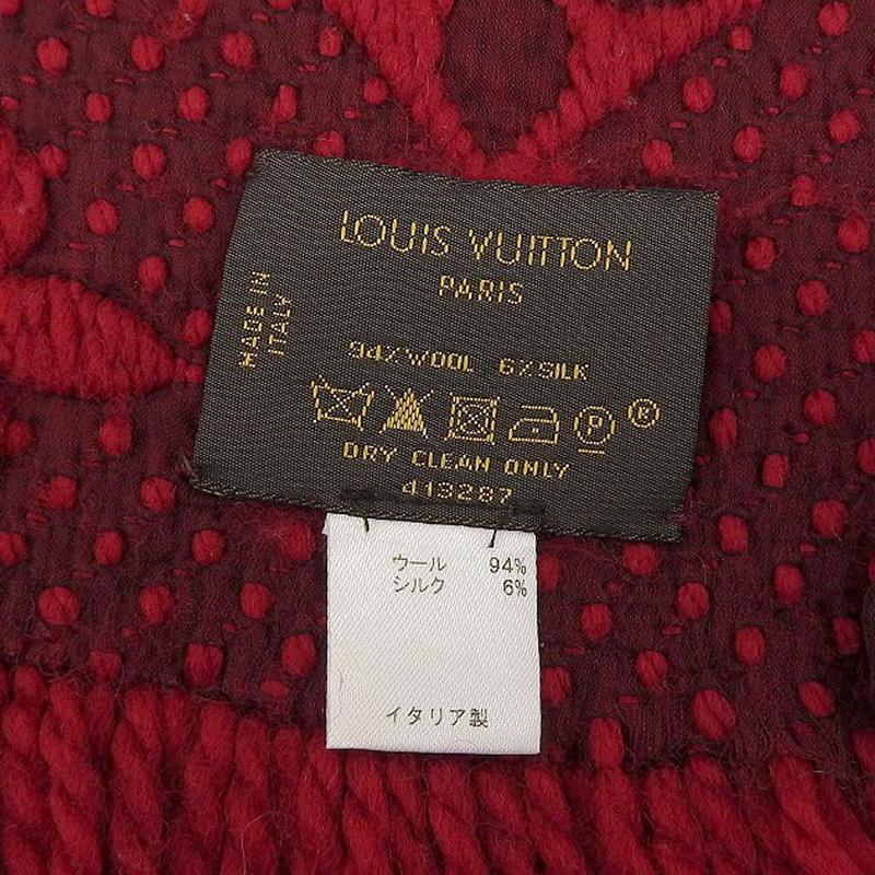 ルイヴィトン LOUIS VUITTON エシャルプロゴマニア マフラー ウール シルク ルビー M72432 中古 新入荷 LV1802 LOUIS VUITTON ルイ・ヴィトン エシャルプ・ロゴマニア マフラー