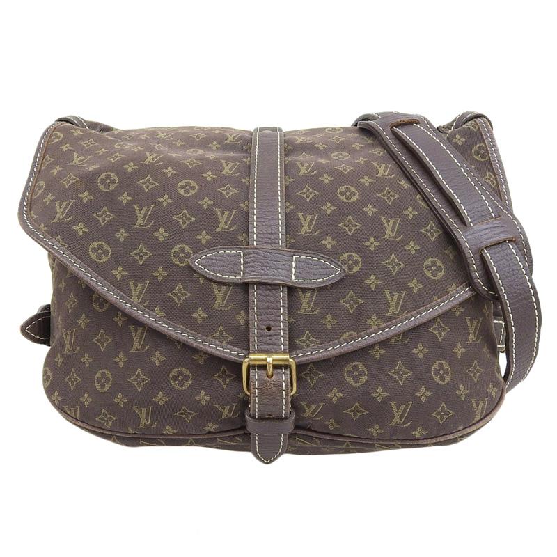 ルイヴィトン LOUIS VUITTON モノグラム・ミニ・ラン ソミュール ショルダーバッグ エベヌ M95227 中古 新入荷 LV1812 ソミュール ルイヴィトン LOUIS VUITTON モノグラム・ミニ・ラン