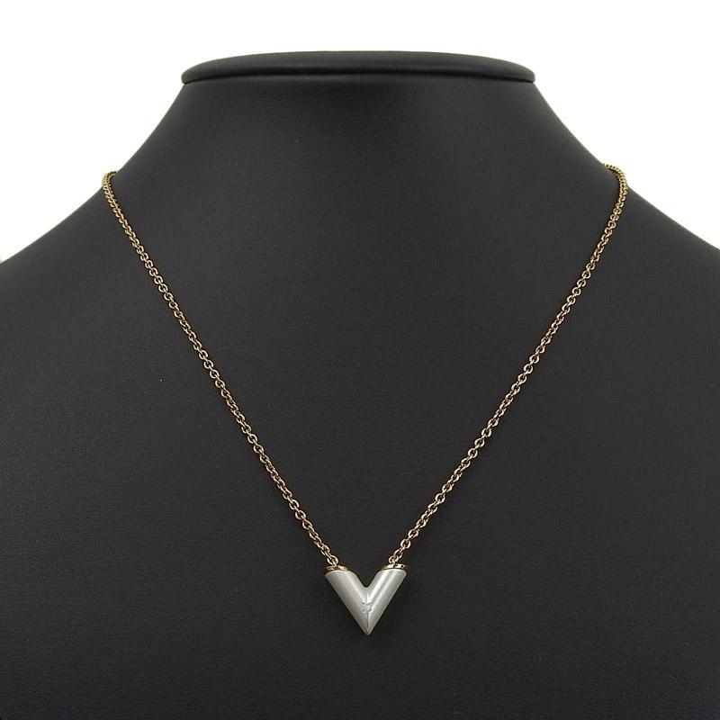 ルイヴィトン LOUIS VUITTON エセンシャルV パールフェクション ネックレス GP ゴールド色 ホワイト系 M69618 中古 新入荷 LV1845 | LOUIS VUITTON | 01