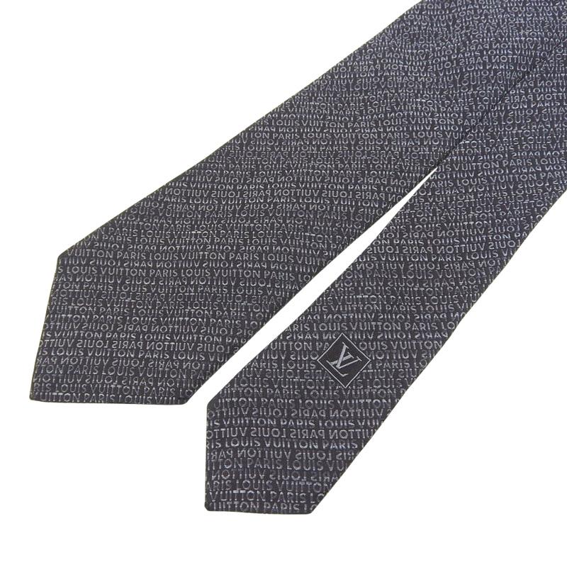 LOUIS VUITTON（ルイ・ヴィトン） ロゴ ネクタイ シルク ブラック
