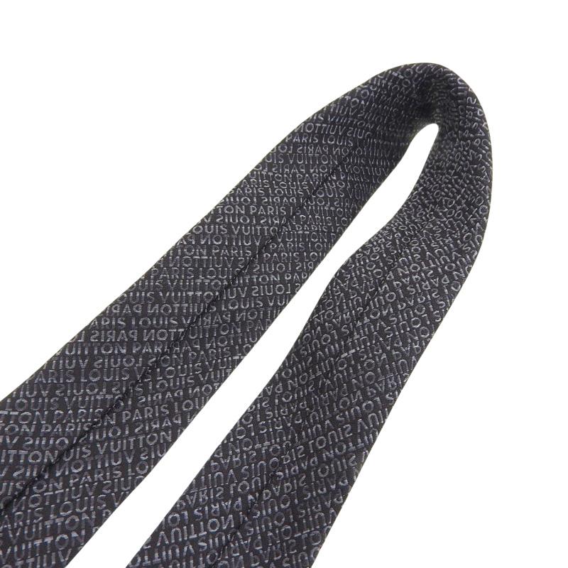 未使用級✨LOUIS VUITTON ルイヴィトン　ネクタイ　ロゴ　ブラック系 LOUIS VUITTON（ルイ・ヴィトン） ロゴ ネクタイ シルク ブラック