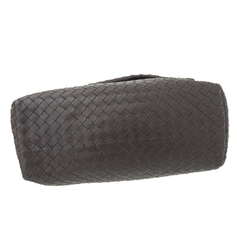 Bottega Venetaブラウン　レザー バッグ 希少 BOTTEGA VENETA イントレチャート ショルダーバッグ ブラウン