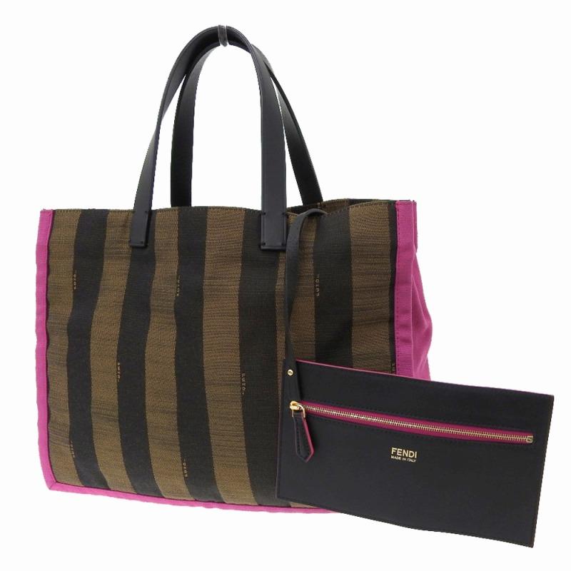 FENDI フェンディ トートバッグ ペカン柄 キャンバス/レザー