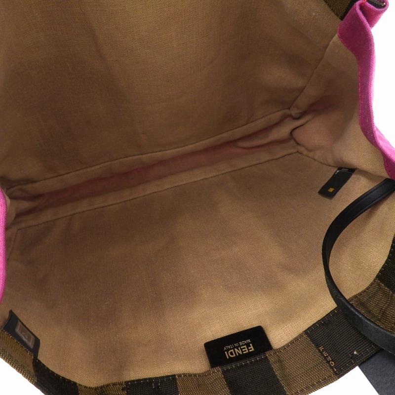 FENDI フェンディ トートバッグ ペカン柄 キャンバス/レザー ブラウン  
