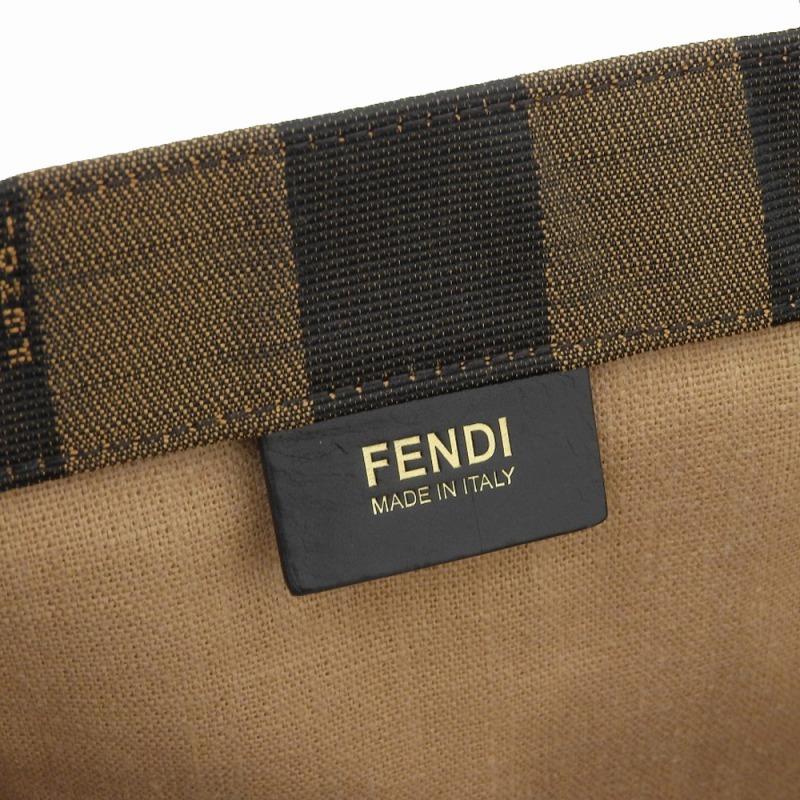 FENDI フェンディ トートバッグ ペカン柄 キャンバス/レザー ブラウン  