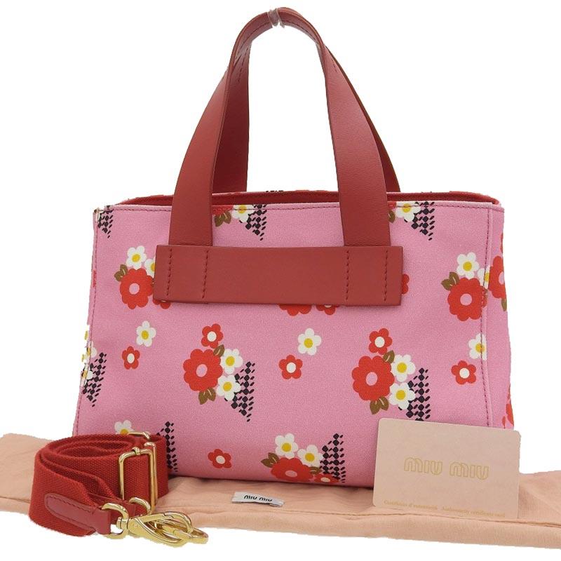 miu miu（ミュウミュウ） MIUMIU 2WAYバッグ ハンドバッグ キャンバス 