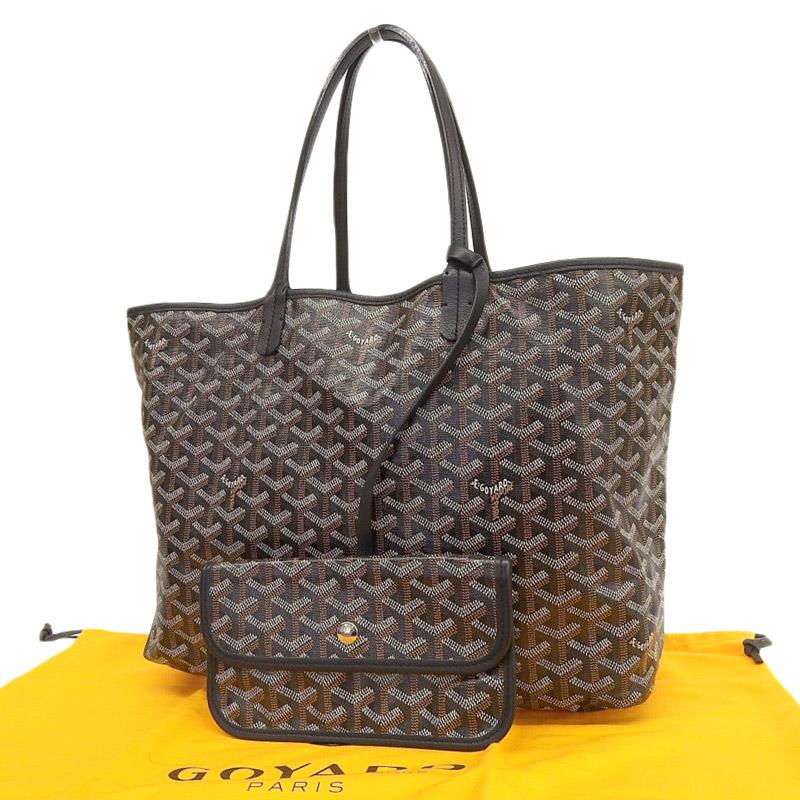 GOYARD（ゴヤール） サンルイPM トートバッグ PVC×レザー ブラック
