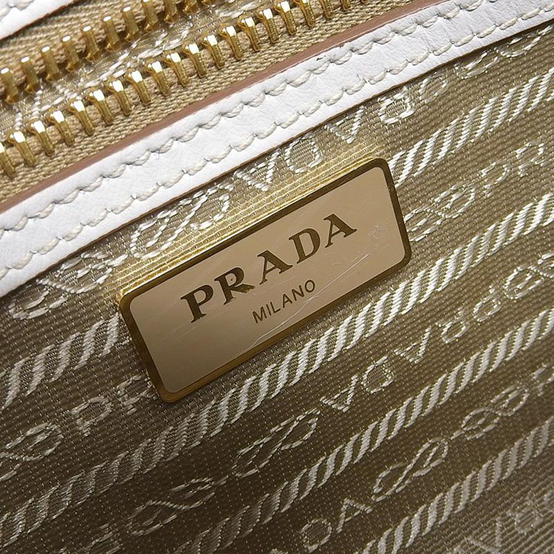 PRADA（プラダ） ジャガード リボン ショルダーバッグ キャンバス