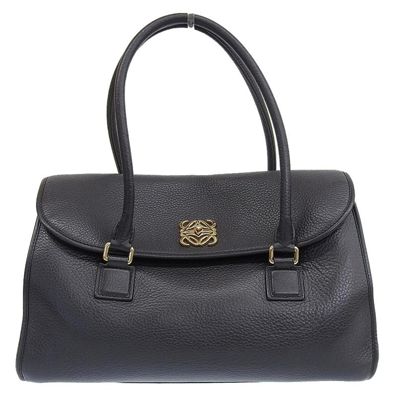 ロエベ アラモ36 ハンドバッグ レザー ブラック アラモ LOEWE（ロエベ） アラモ36 ハンドバッグ レザー ブラック ゴールド金具