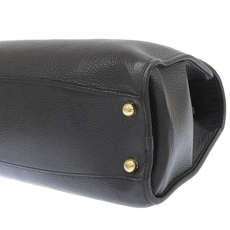 LOEWE（ロエベ） アラモ36 ハンドバッグ レザー ブラック ゴールド金具