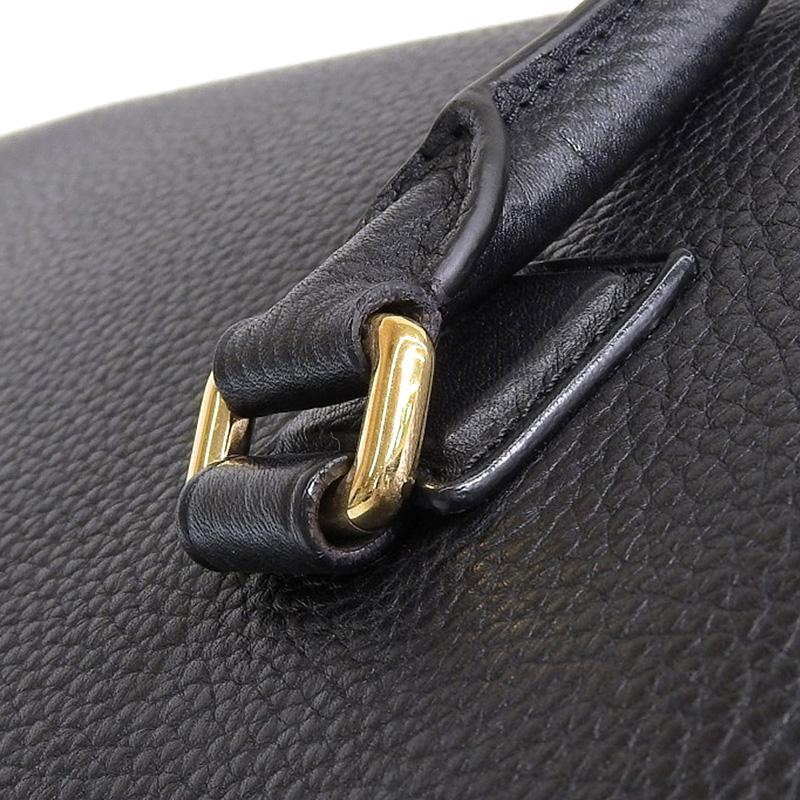 LOEWE（ロエベ） アラモ36 ハンドバッグ レザー ブラック ゴールド金具