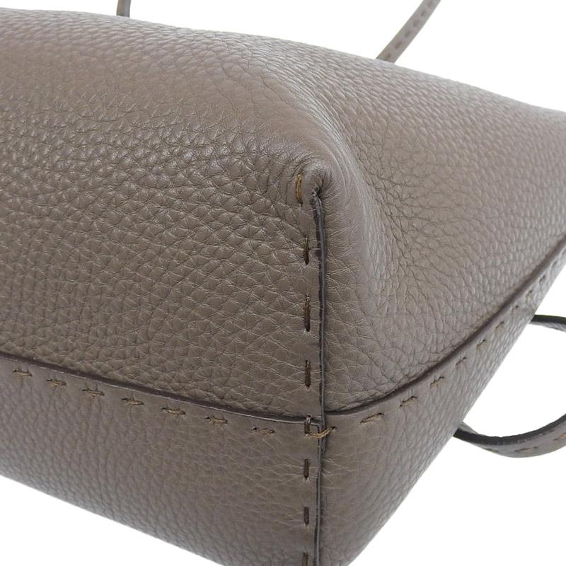 フェンディ FENDI セレリア トートバッグ レザー チャコールグレー  