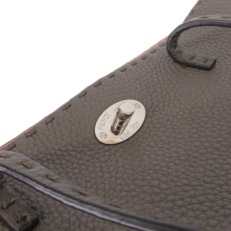 フェンディ FENDI セレリア トートバッグ レザー チャコールグレー  