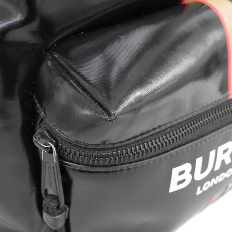 バーバリー BURBERRY バックパック リュックサック PVC ブラック 中古 新入荷 OB1540｜ronde｜05