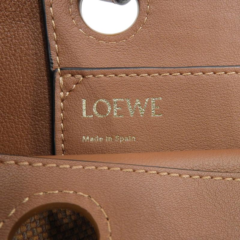 海外ブランド ロエベ LOEWE アナグラム トートバッグ ミニ 2WAYバッグ キャンバス/レザー タン A717S74X01  新入荷 OB1667