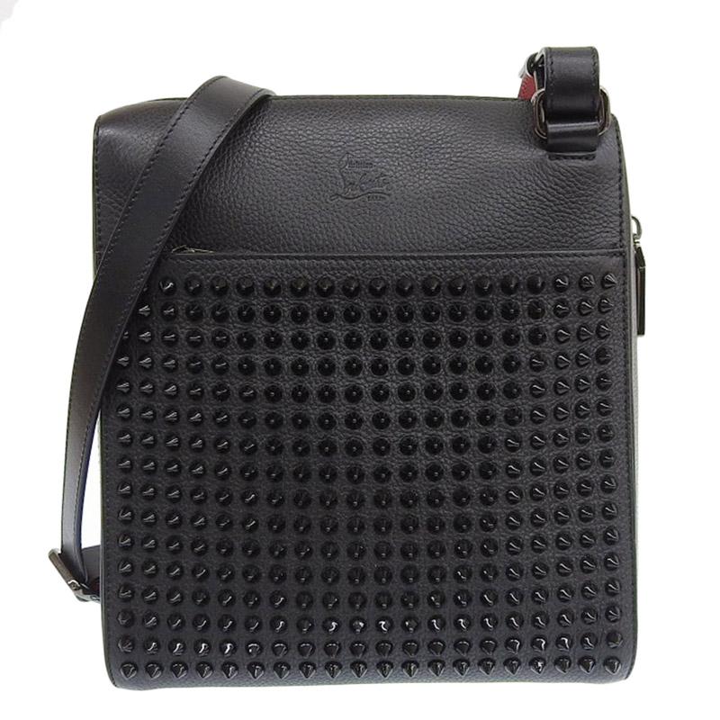 クリスチャンルブタン CHRISTIAN LOUBOUTIN ベンチレポーター ミディアム ショルダー スタッズ レザー 黒 3195034 中古 新入荷 OB1675 Benech Reporter クリスチャンルブタン CHRISTIAN LOUBOUTIN ベンチ