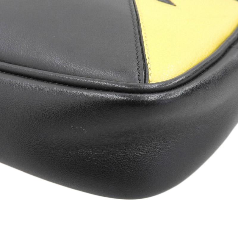 フェンディ FENDI バグズ ショルダーバッグ レザー ブラック 7VA456 中古 新入荷 OB1738 FENDI（フェンディ） バグズ ショルダーバッグ レザー ブラック 7VA456