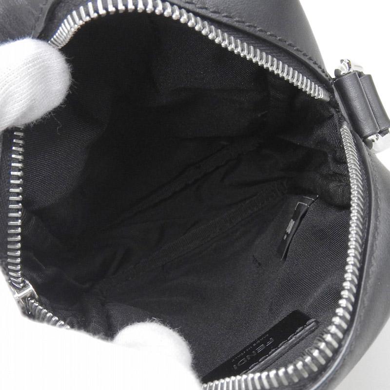フェンディ FENDI バグズ ショルダーバッグ レザー ブラック 7VA456 中古 新入荷 OB1738 FENDI（フェンディ） バグズ ショルダーバッグ レザー ブラック 7VA456
