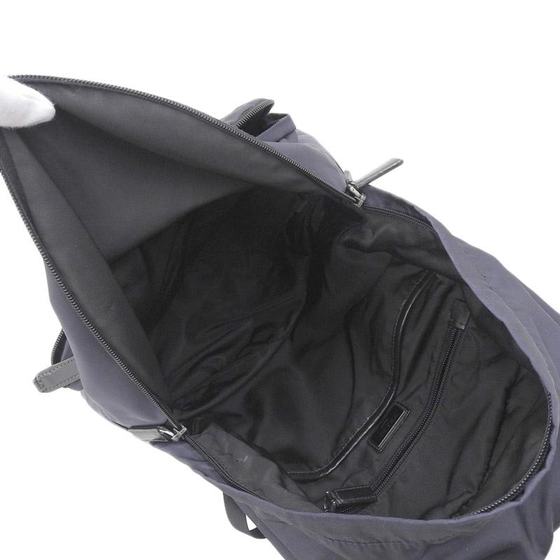 PRADA プラダ バックパック リュックサック ナイロン/レザー ネイビー