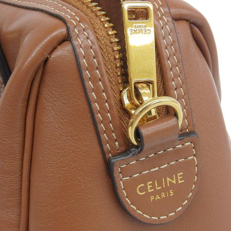 セリーヌ CELINE スモールボストン キュイル トリオンフ 2WAYバッグ ショルダーバッグ レザー タン 113773DU3 中古 新入荷 OB1771 TRIOMPHE セリーヌ CELINE スモールボストン キュイル トリオンフ 2WAY