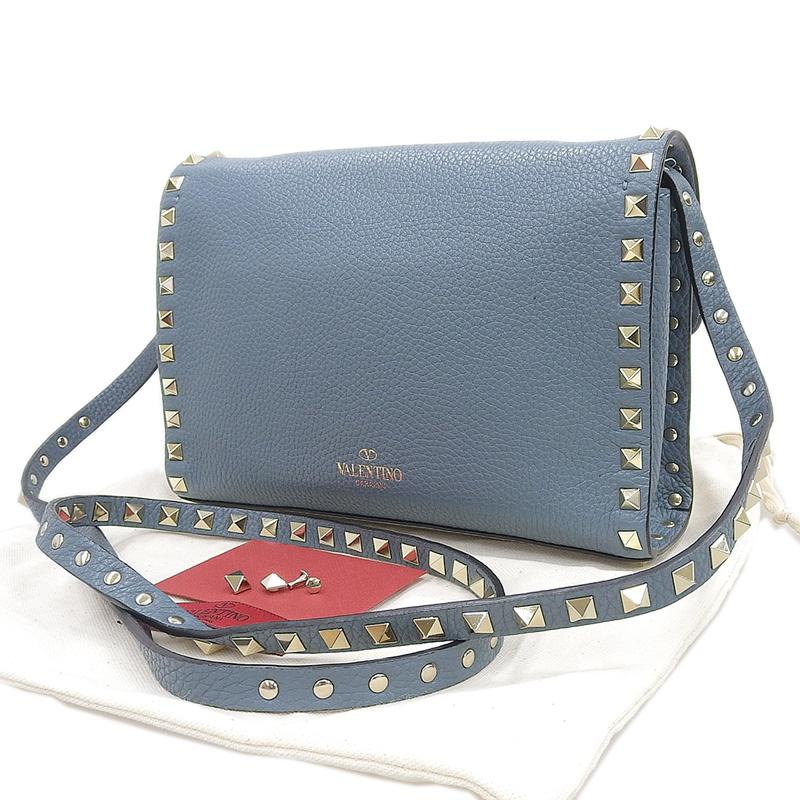 ヴァレンティノ VALENTINO スモール ショルダーバッグ クロスボディバッグ レザー ブルー 中古 新入荷 OB1772 VALENTINO GARAVANI（ヴァレンティノ ガラヴァーニ） ヴァレンティノ