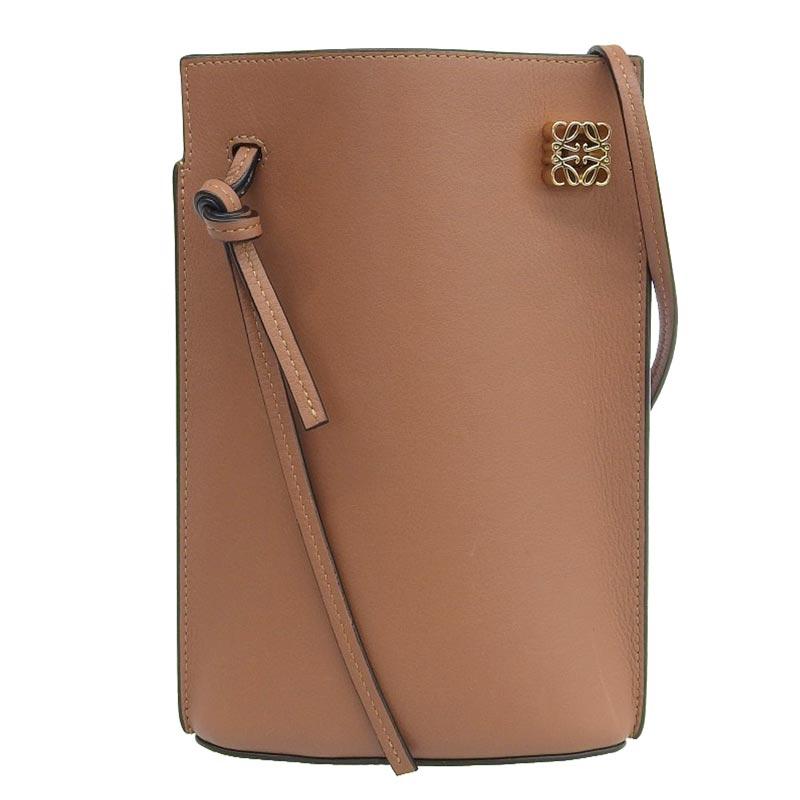 LOEWE ロエベ ダイスポケット ショルダーバッグ レザー タン  
