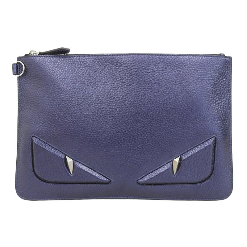 FENDI フェンディ バッグバグズ モンスター クラッチバッグ レザー 
