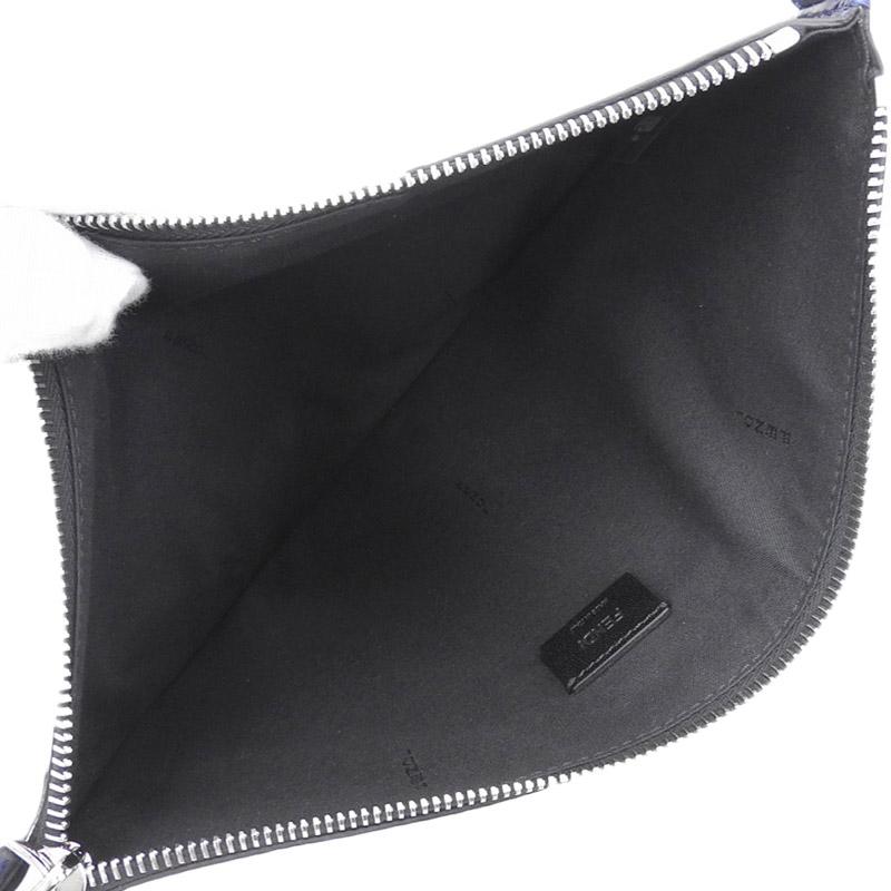 フェンディ FENDI バッグバグズ モンスター クラッチバッグ レザー ネイビー 7N0078 美品 新入荷 OB1823 FENDI（フェンディ） バッグバグズ モンスター クラッチバッグ レザー