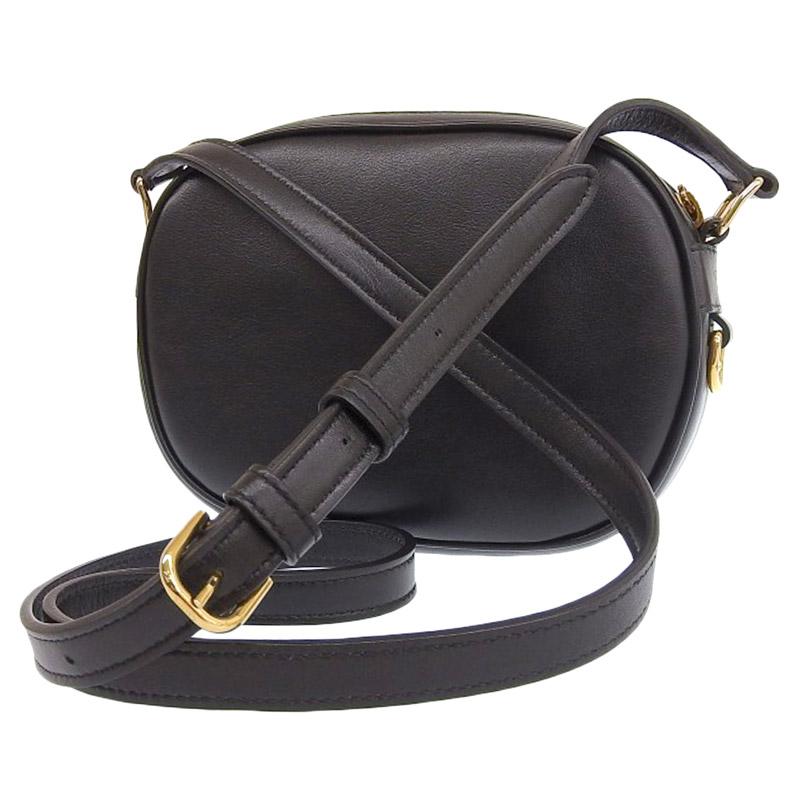 セリーヌ CELINE ショルダーバッグ ポシェット レザー ブラック 中古 新入荷 OB1828 CELINE（セリーヌ） ショルダーバッグ ポシェット レザー ブラック