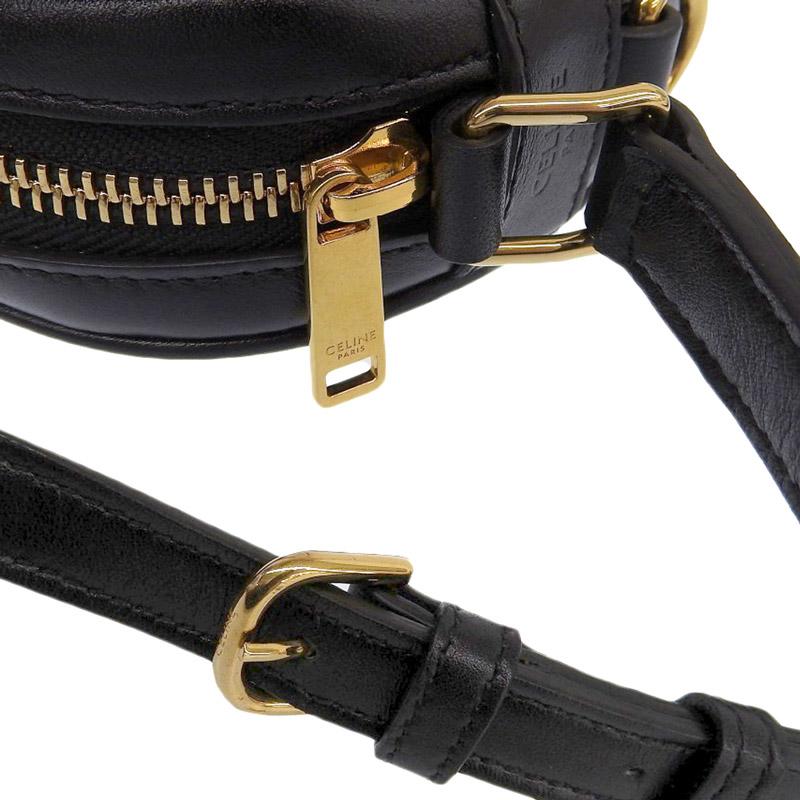 セリーヌ CELINE ショルダーバッグ ポシェット レザー ブラック 中古 新入荷 OB1828 CELINE（セリーヌ） ショルダーバッグ ポシェット レザー ブラック