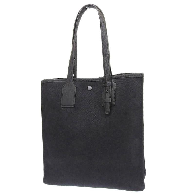 FERRAGAMO フェラガモ トートバッグ キャンバス/レザー ブラック FERRAGAMO フェラガモ トートバッグ キャンバス/レザー ブラック